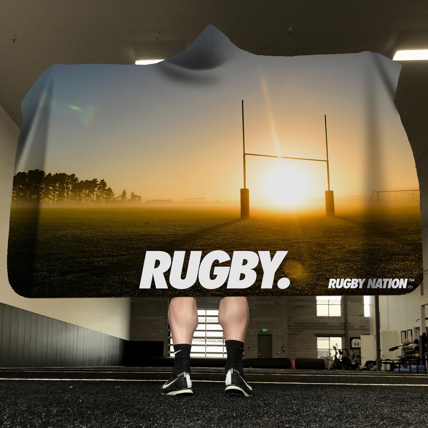 Hooded Blanket - Rugby Pitch