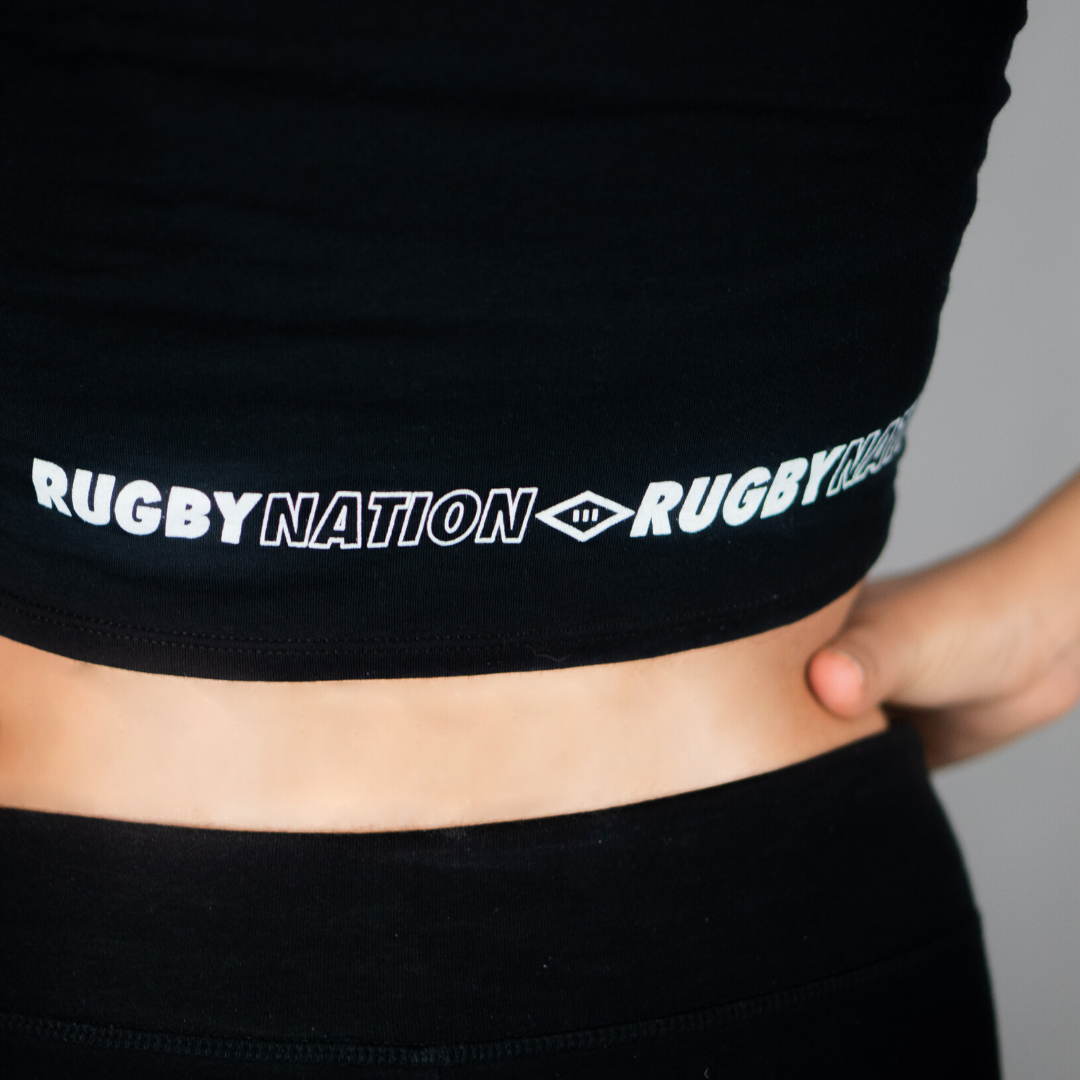 Black Rugby Nation Crop Top