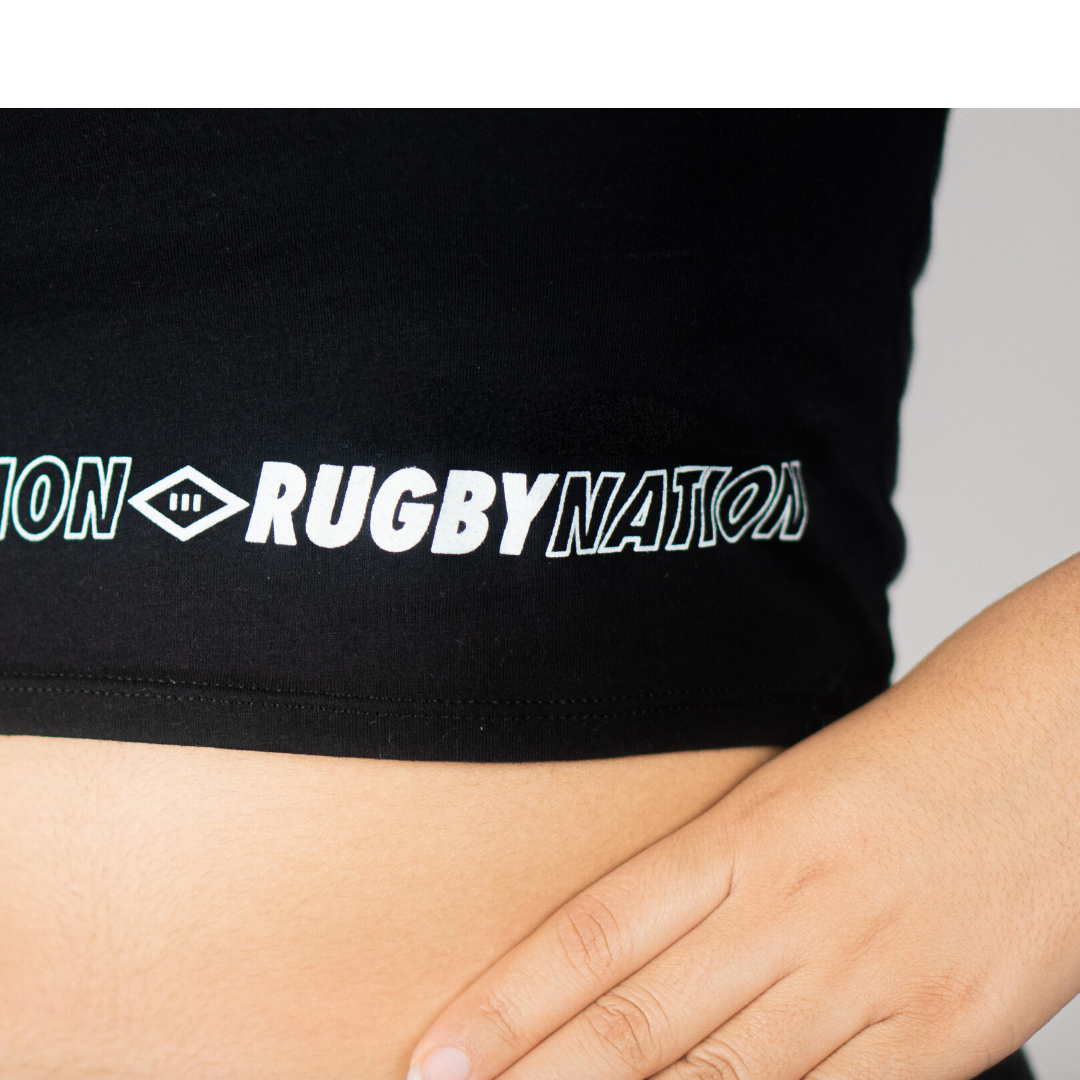 Black Rugby Nation Crop Top