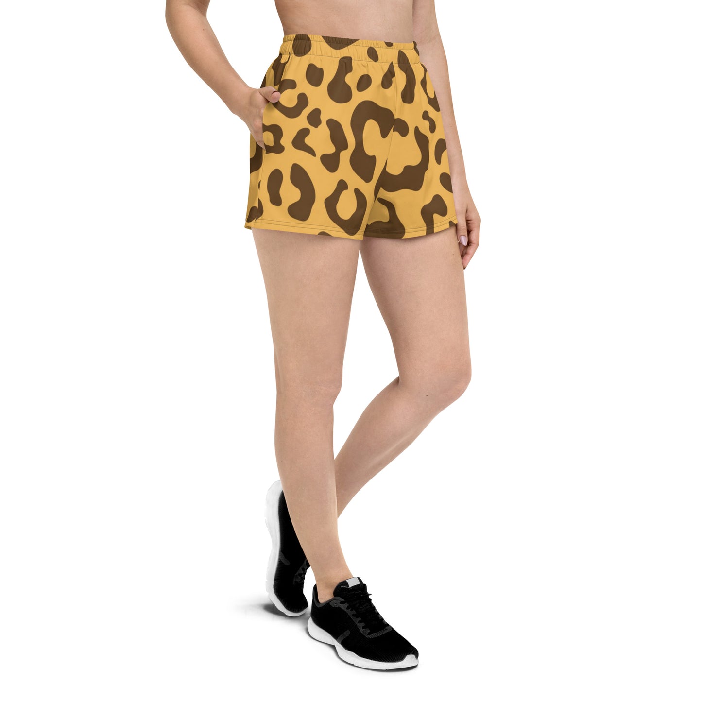 Women’s Cheetah Print Rugby Shorts (w/ Pockets)